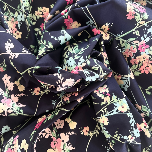 Cotton Lycra Navy Floral