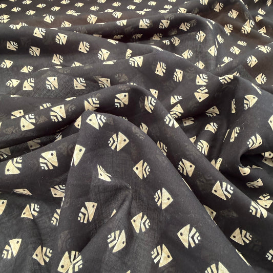 Fish Stamp Printed Cotton