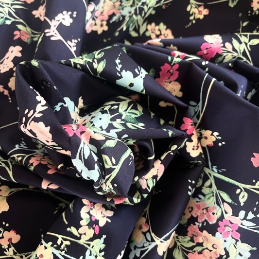 Cotton Lycra Navy Floral