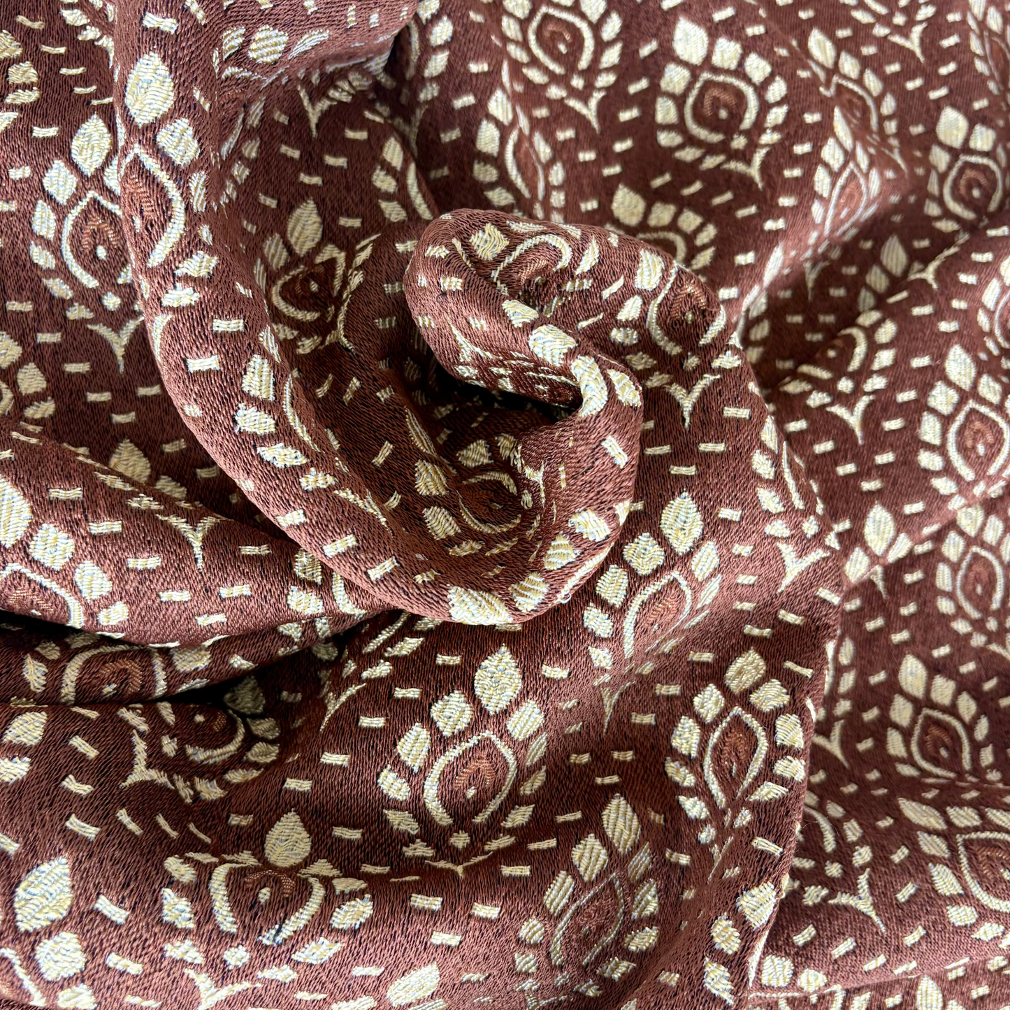 Chocolate Brown Folk Jacquard