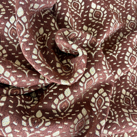 Chocolate Brown Folk Jacquard