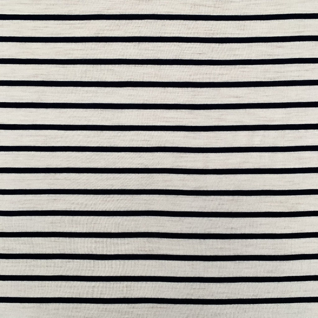 The Merino Collective Ethical Merino  - White/Navy Breton Stripe
